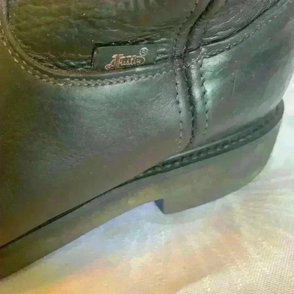 Justin Western Cowboy Work Boots Size 9D made in USA rodeo everyday casual - Picture 6 of 11